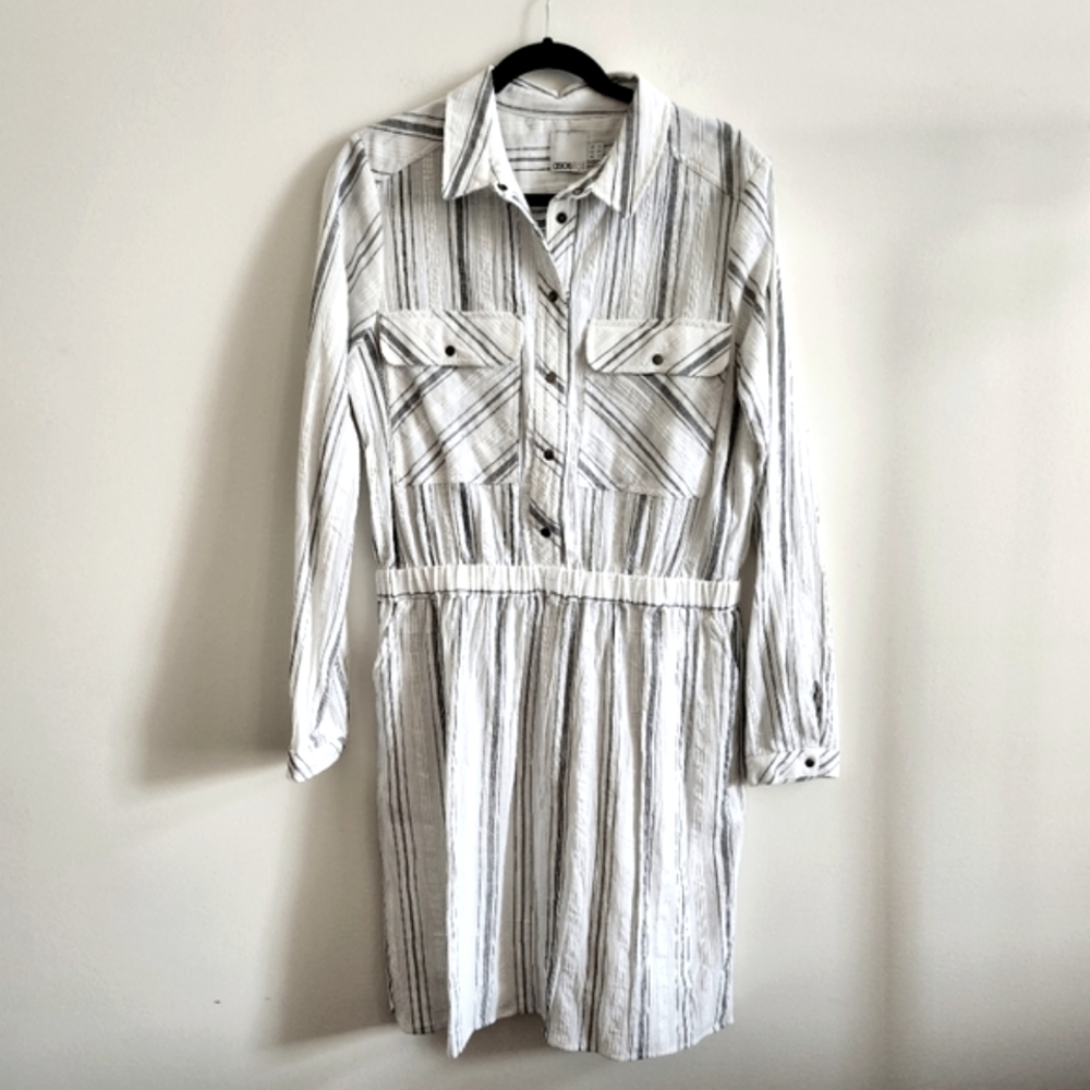 ASOS | US 10 Tall Shirt Dress | white grey black